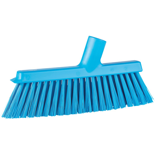 Dustpan Broom with Angled Thread, Medium Bristles, 10", Polyester, Blue Auto Electric Service Ltd.