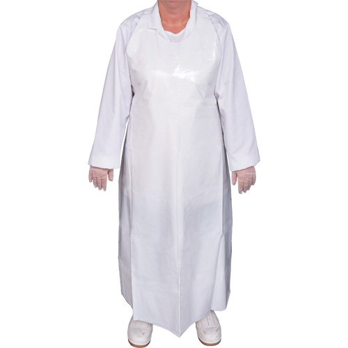 Tablier Top Dog de 6 mil, Polyur&eacute;thane, 50" lo x Blanc Auto Electric Service Ltd.