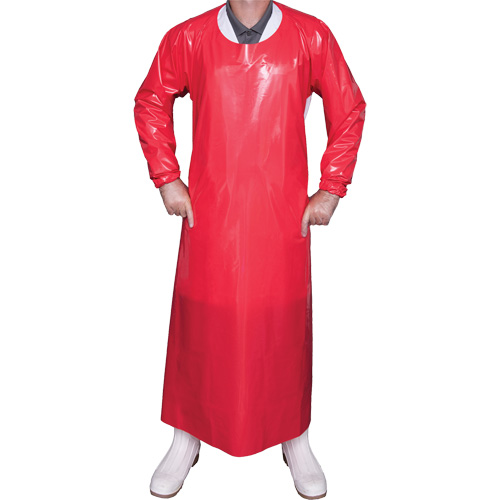 Top Dog 6 Mil. Gown, Large, Red, Polyurethane Auto Electric Service Ltd.