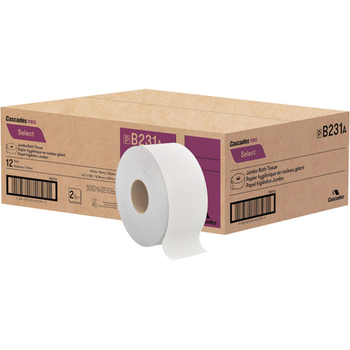 Pro Select&reg; Toilet Paper, Jumbo Roll, 2 Ply, 750' Length, White Auto Electric Service Ltd.