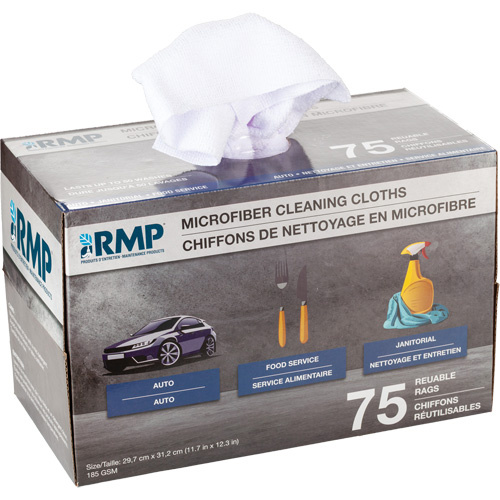 Chiffons lavables pour le nettoyage, Microfibre, Blanc Auto Electric Service Ltd.