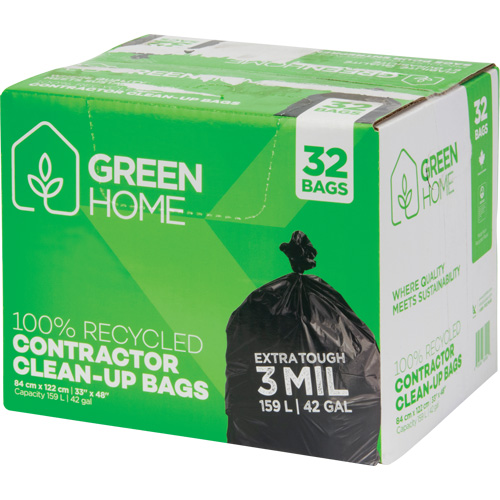 Green Home Garbage Bags, Strong, 33" W x 48" L, 3 mils, Black, 159 L (42 Gal.) Capacity Auto Electric Service Ltd.