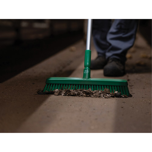 Push Broom Head, Fine/Stiff Bristles, 16-1/2", Polyester/Polypropylene, Green Auto Electric Service Ltd.