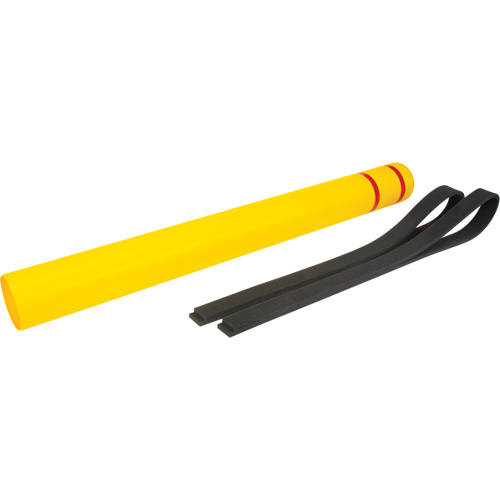 Polyethylene Bollard Cover, 4-1/2" Dia. x 52" L, Red/Yellow Auto Electric Service Ltd.
