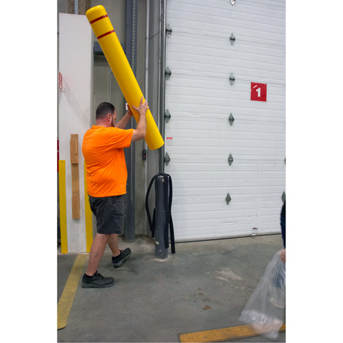 Polyethylene Bollard Cover, 6-5/8" Dia. x 52" L, Red/Yellow Auto Electric Service Ltd.