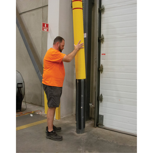 Polyethylene Bollard Cover, 6-5/8" Dia. x 52" L, Red/Yellow Auto Electric Service Ltd.
