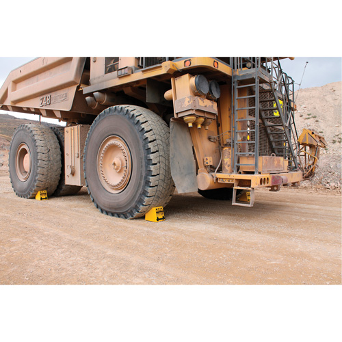 Checkers Safety Heavy-Duty Ultra Class Mining Wheel Chock, HDPE, Yellow, 14-1/2" W x 17-1/2" D x 16" H Auto Electric Service Ltd.