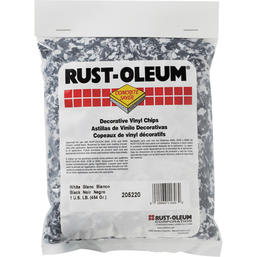 Pastilles de vinyle d&eacute;coratives Concrete Saver, 0,5 kg, Sac, M&eacute;lange noir/blanc Auto Electric Service Ltd.