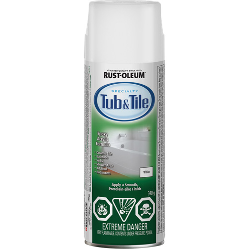 Peinture en a&eacute;rosol sp&eacute;cialis&eacute;e pour baignoires et carreaux, Canette a&eacute;rosol, Blanc Auto Electric Service Ltd.