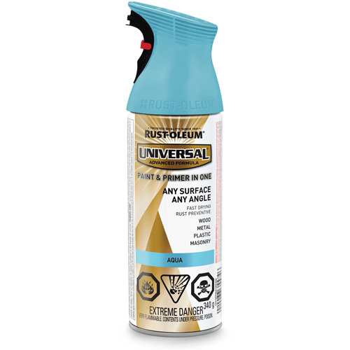 Universal&reg; Enamel Paint & Primer In One, Aqua Blue, Satin, Aerosol Can Auto Electric Service Ltd.