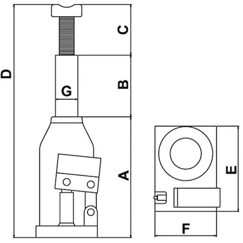 Bottle Jack, 5 tons, 13-2/5" Raised Height Auto Electric Service Ltd.