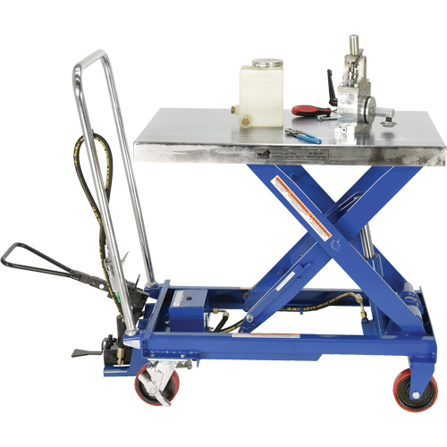 Pneumatic Hydraulic Scissor Lift Table, Steel, 32-1/2" L x 19-3/4" W, 1000 lbs. Cap. Auto Electric Service Ltd.