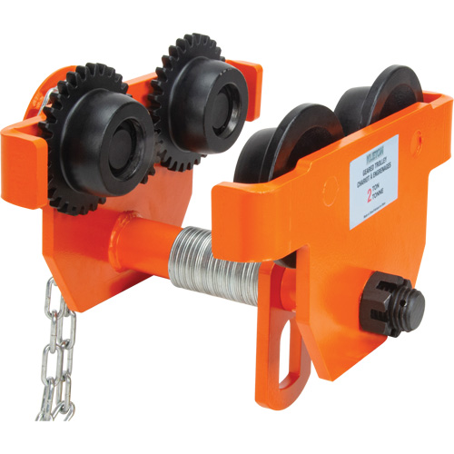 Adjustable Trolley with Safety Plates, 10000 lbs. (5 tons) Capacity, 4-14/16" - 6-7/8" Auto Electric Service Ltd.