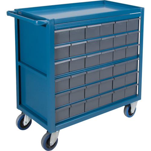 Drawer Shelf Cart, 1200 lbs. Capacity, Steel, 18" x W, 35" x H, 36" D, Rubber Wheels, All-Welded, 36 Drawers Auto Electric Service Ltd.