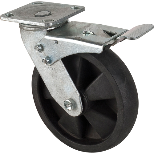 Roulettes haute temp&eacute;rature, Pivotant avec frein, 8" (203,2 mm), Nylon, 1000 lb (453 kg) Auto Electric Service Ltd.