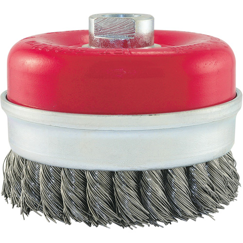 Brosse boisseau &agrave; fils li&eacute;s et nou&eacute;s, 4" dia. x 5/8"-11 arbre Auto Electric Service Ltd.