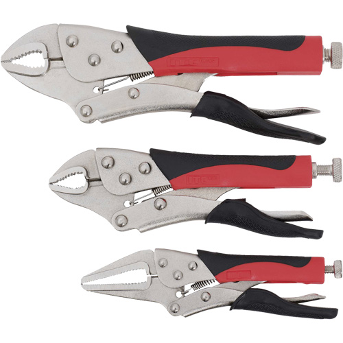 Cushion Grip Locking Plier Set, 6"/10"/7" Length, Curved Jaw/Long Nose Auto Electric Service Ltd.