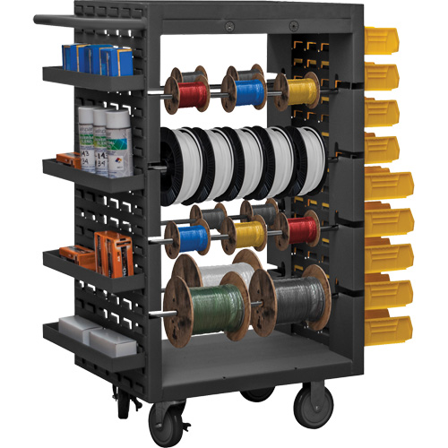 &eacute;tag&egrave;res mobiles &agrave; huit montants pour mat&eacute;riaux bobin&eacute;s, Acier, 8 Montants, 18-1/8" la x 46-1/16" h x 32-1/4" p, Capacit&eacute; de 1200 lb Auto Electric Service Ltd.
