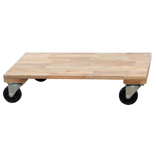 Solid Platform Wood Dolly, Rubber Wheels, 1200 lbs. Capacity, 24" W x 36" D x 7" H Auto Electric Service Ltd.