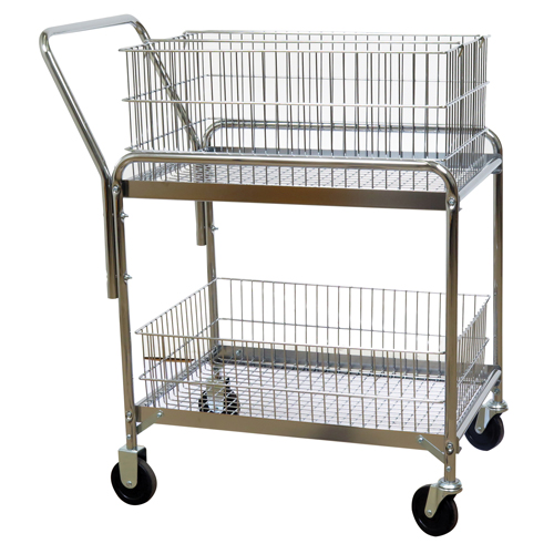 Chariot de bureau en treillis m&eacute;tallique pour le courrier, 200 lb Capacit&eacute;, Chrome, 20" p x 33" la x 37-1/2" h, Chrom&eacute; Auto Electric Service Ltd.