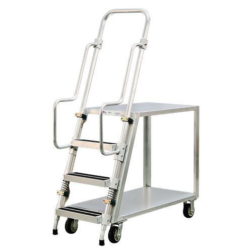 Aluminum Stock Picking Ladder Cart, Aluminum, 22" W x 51-1/2" D, 2 Shelves, 800 lbs. Capacity Auto Electric Service Ltd.