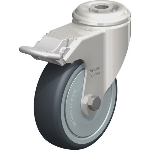 Roulette en &eacute;lastom&egrave;re thermoplastique acier inoxydable, Pivotant avec frein, Diam&egrave;tre 4" (102 mm), Capacit&eacute; 240 lb (108 kg) Auto Electric Service Ltd.