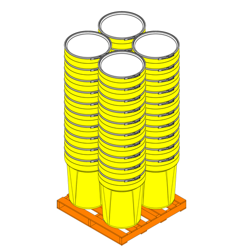 Baril emboîtable en poly&eacute;thyl&egrave;ne, 30 gal. US (25 gal. imp.), Dessus ouvert, Jaune Auto Electric Service Ltd.