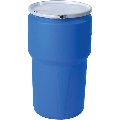 Baril emboîtable en poly&eacute;thyl&egrave;ne, 14 gal. US (11,7 gal. imp.), Dessus ouvert, Bleu Auto Electric Service Ltd.