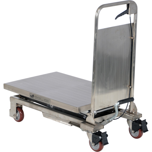 Manual Hydraulic Scissor Lift Table, 27-1/2" L x 17-3/4" W, Partial Stainless Steel, 220 lbs. Capacity Auto Electric Service Ltd.