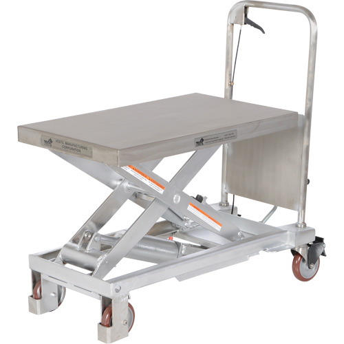 Manual Hydraulic Scissor Lift Table, 32-1/2" L x 19-1/2 W, Partial Stainless Steel, 1000 lbs. Capacity Auto Electric Service Ltd.