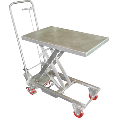 Table &eacute;l&eacute;vatrice hydraulique manuelle &agrave; ciseaux, 27-1/2" lo x 17-3/4" la, Acier inoxydable, Capacit&eacute; 200 lb Auto Electric Service Ltd.
