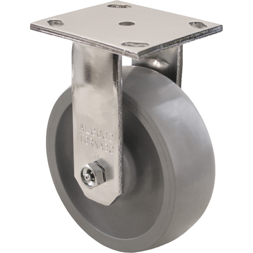 Max9 Caster, Rigid with Brake, 6" (152.4 mm), Envirothane Grey-WOW, 1100 lbs. (498.95 kg.) Auto Electric Service Ltd.