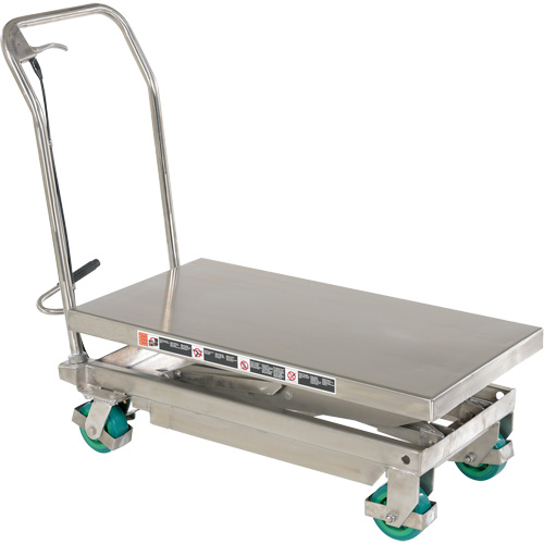 Manual Hydraulic Scissor Lift Table, 36-1/4" L x 19-3/8" W, Stainless Steel, 600 lbs. Capacity Auto Electric Service Ltd.