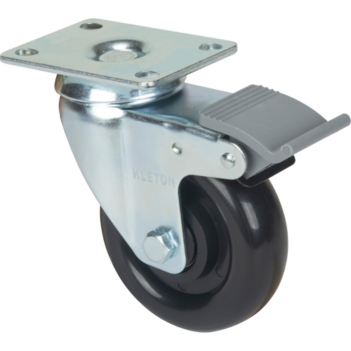 Roulette, Pivotant avec frein, 4" (101,6 mm), Polyol&eacute;fine, 250 lb (113,4 kg) Auto Electric Service Ltd.