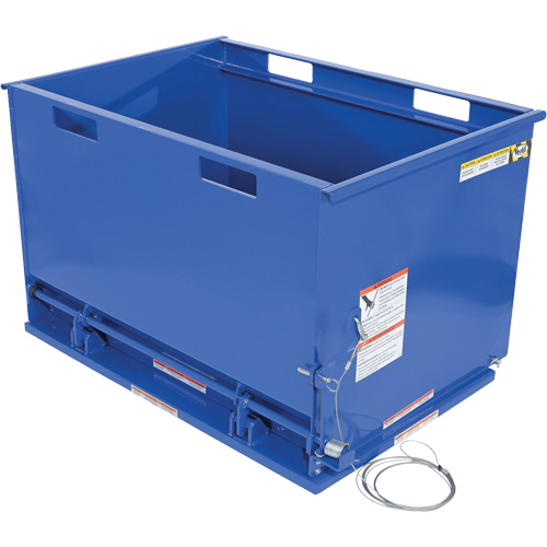 Contenant autobasculeur &agrave; fond ouvrant, Acier, 1 vg³, Bleu Auto Electric Service Ltd.