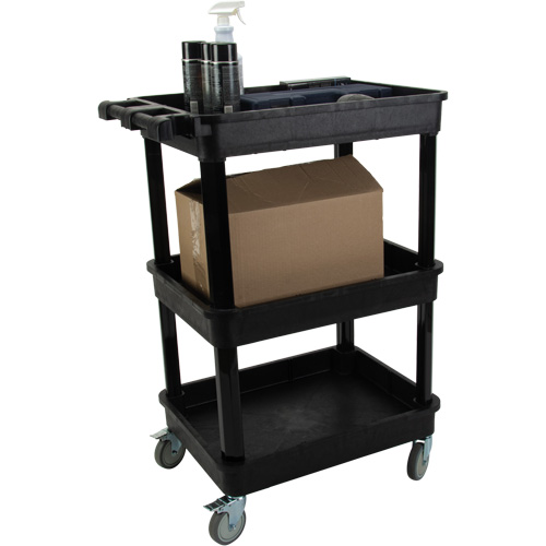 Utility Cart with Deep Lip Shelf, 3 Tiers, 19" x 39-1/2" x 28-1/4", 330 lbs. Capacity Auto Electric Service Ltd.