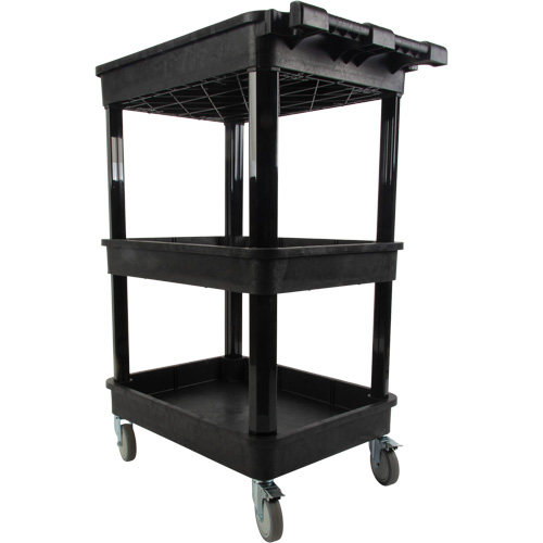Utility Cart with Deep Lip Shelf, 3 Tiers, 19" x 39-1/2" x 28-1/4", 330 lbs. Capacity Auto Electric Service Ltd.