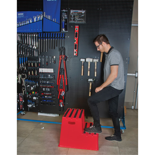 Escabeau industriel, 2 marches, 26" x 22-7/16" x Hauteur 19-11/16" Auto Electric Service Ltd.
