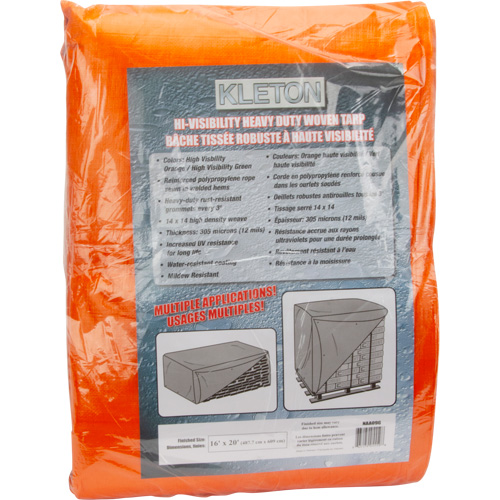 High-Visibility Heavy-Duty Woven Tarp, Polyethylene, Green/Orange, 16' x 20' x 12 mils Auto Electric Service Ltd.