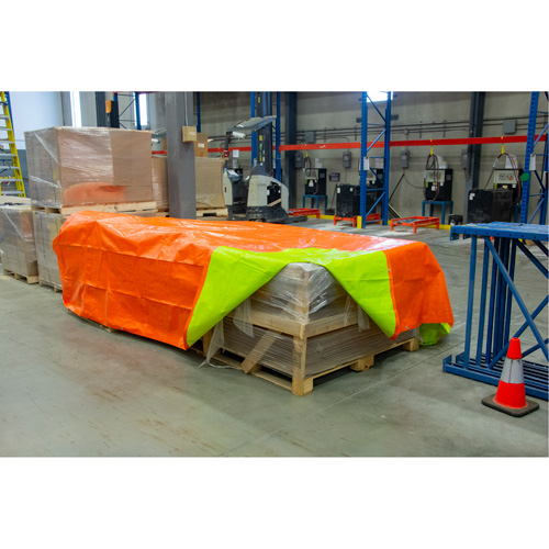 High-Visibility Heavy-Duty Woven Tarp, Polyethylene, Green/Orange, 16' x 20' x 12 mils Auto Electric Service Ltd.