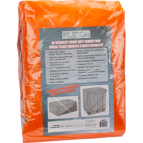 High-Visibility Heavy-Duty Woven Tarp, Polyethylene, Green/Orange, 20' x 30' x 12 mils Auto Electric Service Ltd.