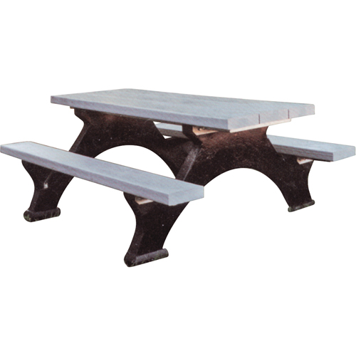 Tables de pique-nique en plastique recycl&eacute;, 8' lo x 62-1/4" la, Gris Auto Electric Service Ltd.