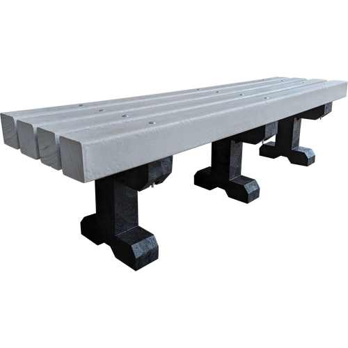 Park Bench, Recycled Plastic, 72" L x 17" W x 17" H, Grey Auto Electric Service Ltd.