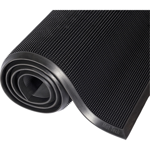 Tapis Mat-A-Dor, Caoutchouc, Grattoir Type, Motif Style pointe de doigt, 2' x 2-2/3', Noir Auto Electric Service Ltd.
