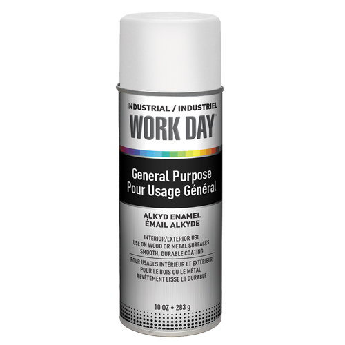 Peinture industrielle Work Day, Blanc, Brillant, 10 oz, Canette a&eacute;rosol Auto Electric Service Ltd.