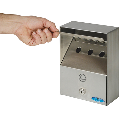 Smoking Receptacles, Wall-Mount, Stainless Steel, 1 Litres Capacity, 9" Height Auto Electric Service Ltd.