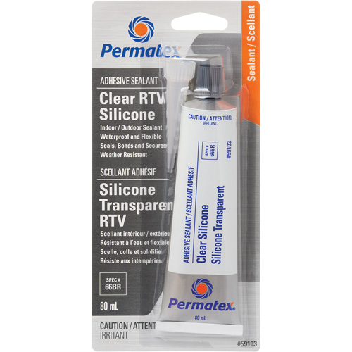 RTV Adhesive Sealant, 80 ml, Tube, Clear Auto Electric Service Ltd.