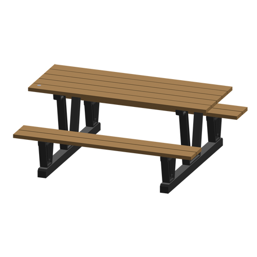 Recycled Plastic Outdoor Picnic Tables, 72" L x 60-5/16" W, Redwood Auto Electric Service Ltd.