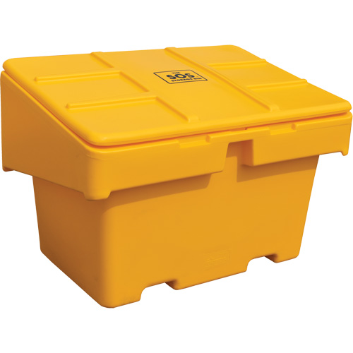 Contenants pour sel & sable SOS, Avec Moraillon, 48" x 33" x 34", 18,5 pi³, Jaune Auto Electric Service Ltd.
