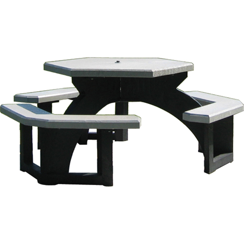 Recycled Plastic Hexagon Picnic Tables, 78" L x 78" W, Grey Auto Electric Service Ltd.